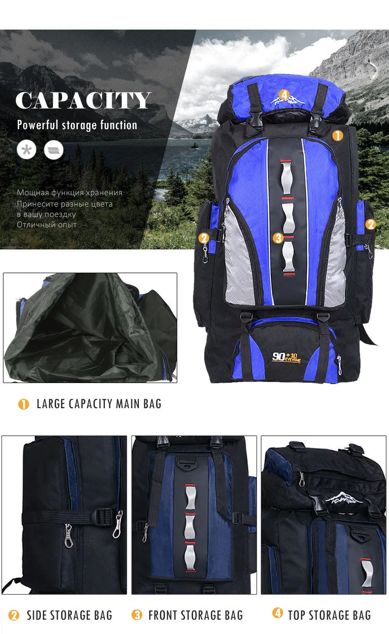 100L Large Capacity Outdoor Sports Travel Hiking Bag for Men