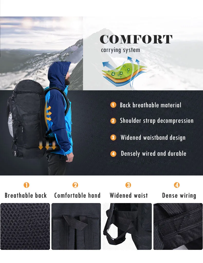 100L Large Capacity Outdoor Sports Travel Hiking Bag for Men