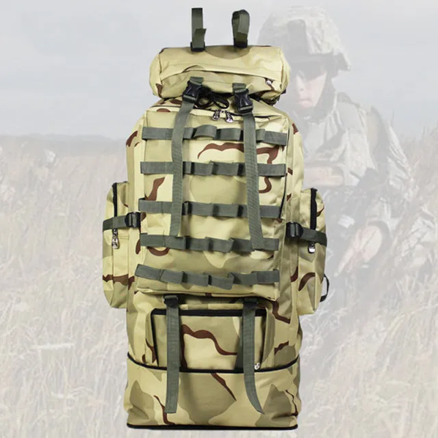 100L Large Military Tactical Camouflage Softback Unisex Hiking Bag