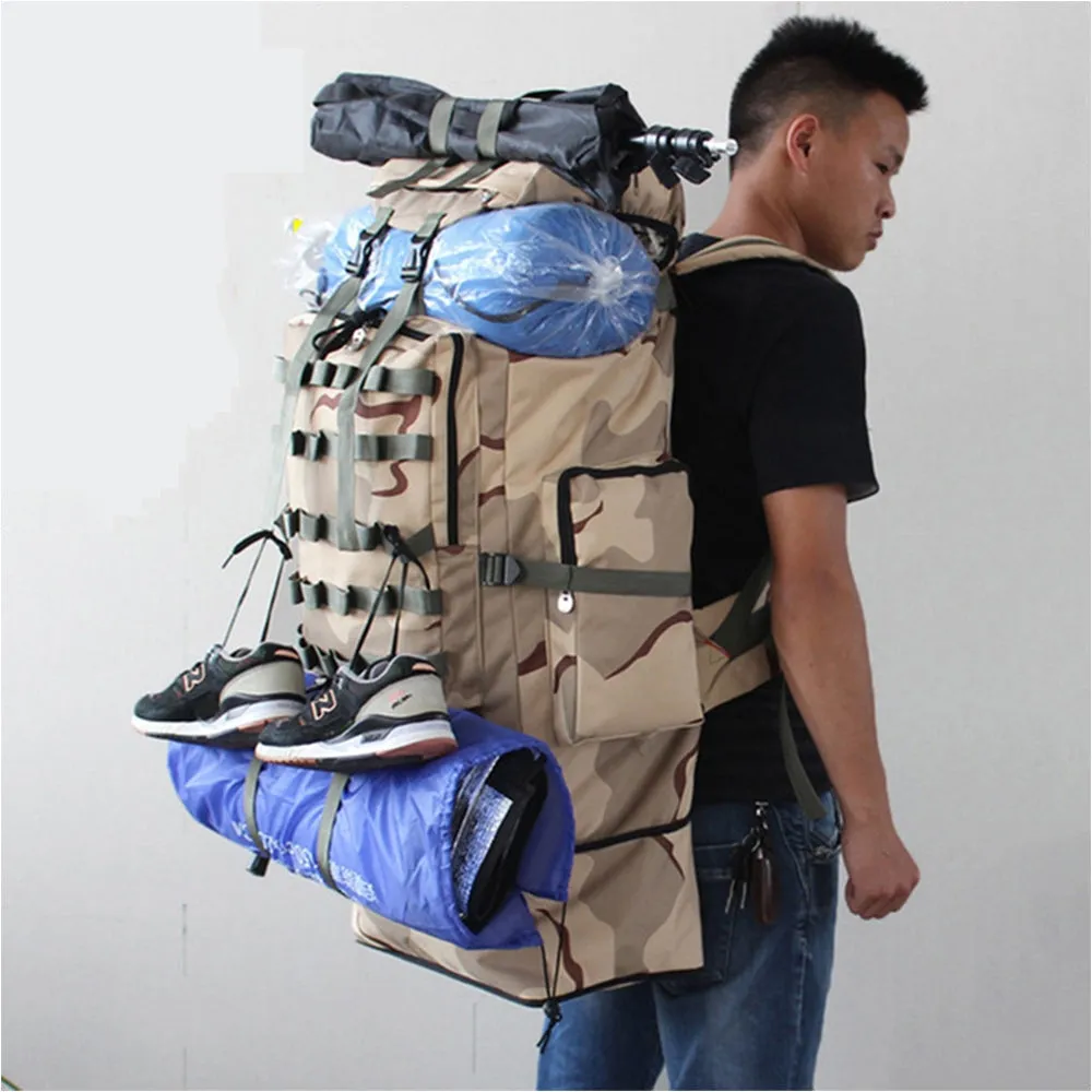 100L Large Military Tactical Camouflage Softback Unisex Hiking Bag