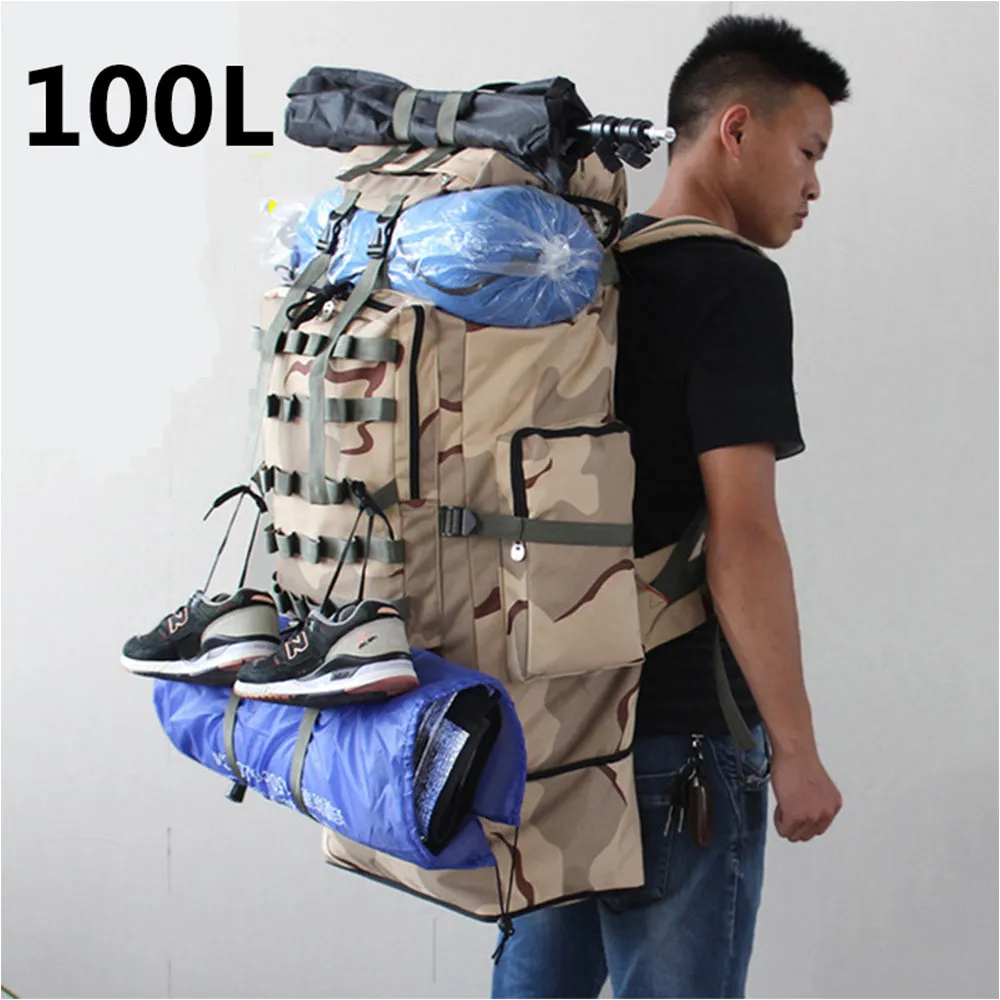 100L Large Military Tactical Camouflage Softback Unisex Hiking Bag