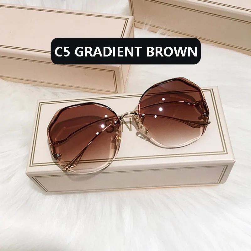 2022 Women Fashion Tea Gradient Sunglasses