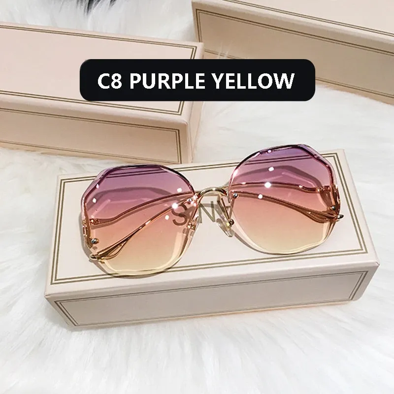 2022 Women Fashion Tea Gradient Sunglasses