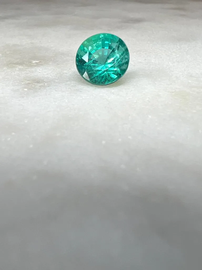 2.52 CARAT ROUND CUT NATURAL GREEN EMERALD LOOSE GEMSTONE. 2.52 CT GREEN ZAMBIA BY MIKE NEKTA NYC