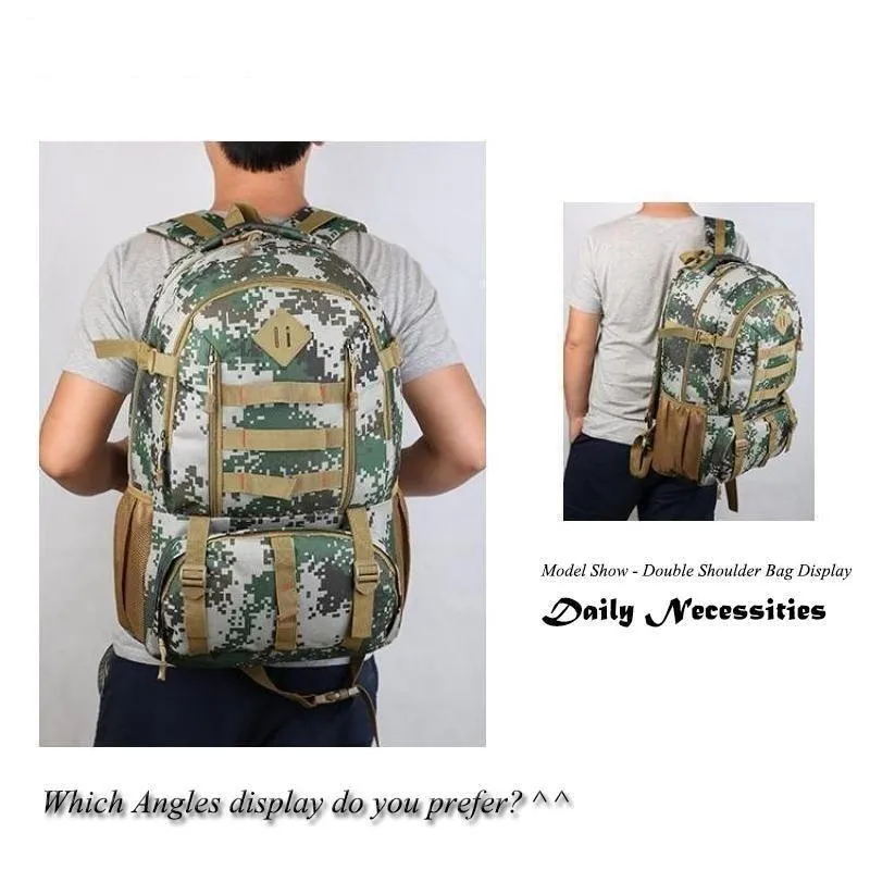 50L Military Camo Waterproof Tactical Backpack for Hiking Hunting Tour