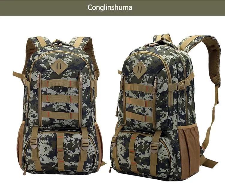 50L Military Camo Waterproof Tactical Backpack for Hiking Hunting Tour