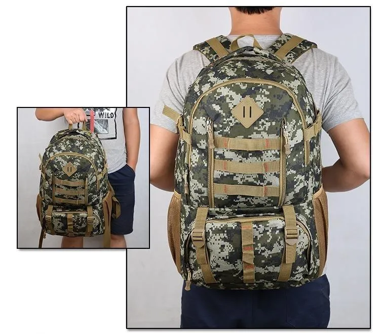 50L Military Camo Waterproof Tactical Backpack for Hiking Hunting Tour