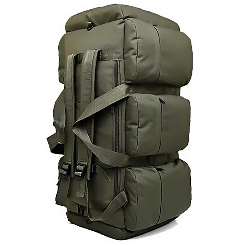 90L Large Capacity Men Canvas Military Tactical Backpack Waterproof Hiking Climbing Camping Rucksack