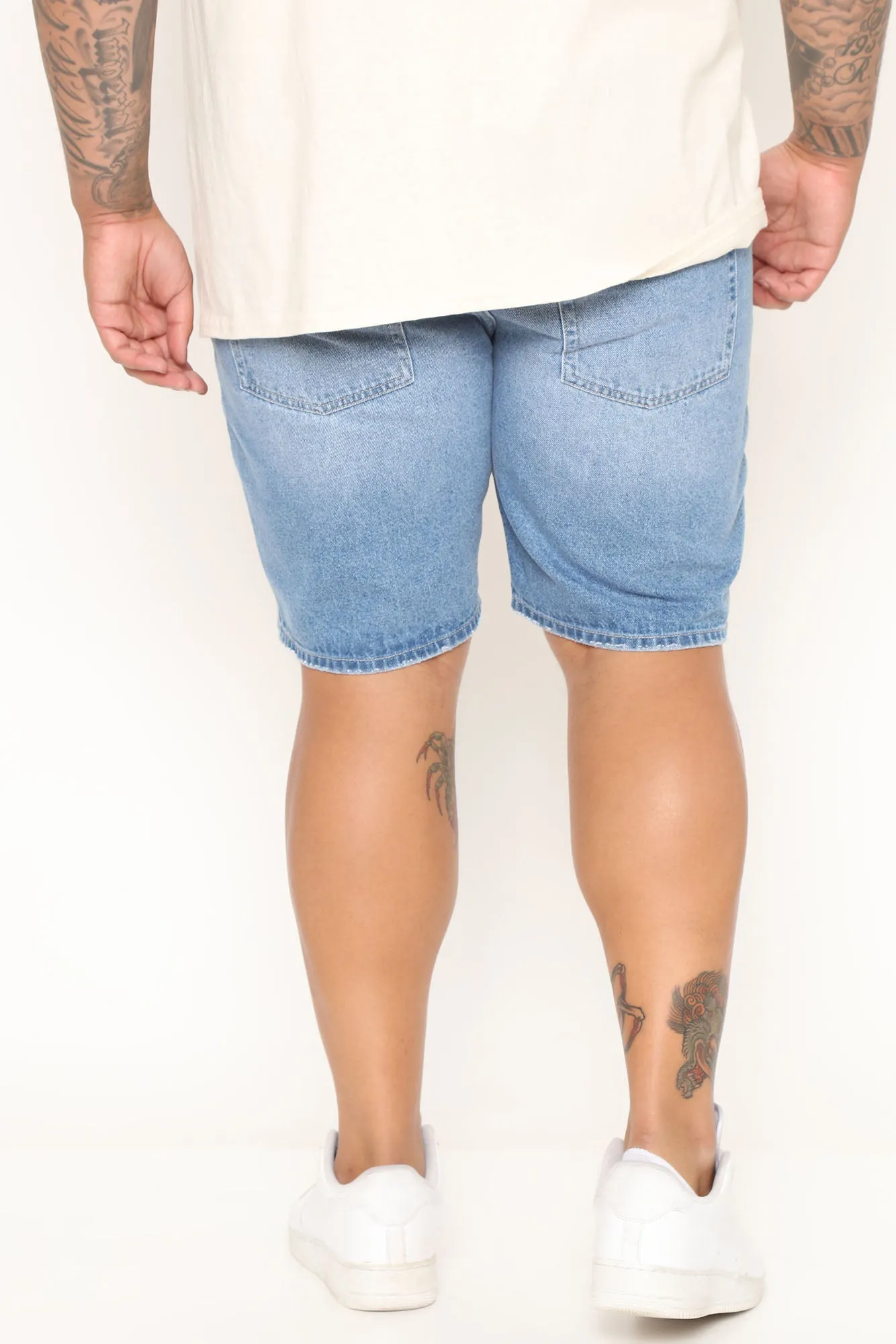 90's Loose Denim Shorts - Medium Wash