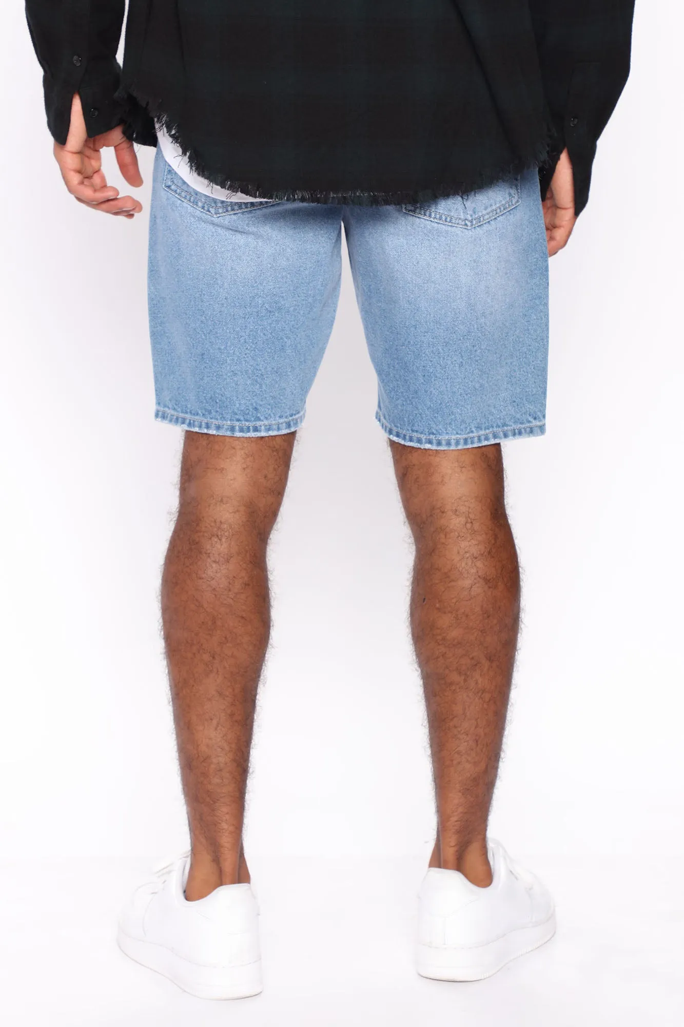 90's Loose Denim Shorts - Medium Wash