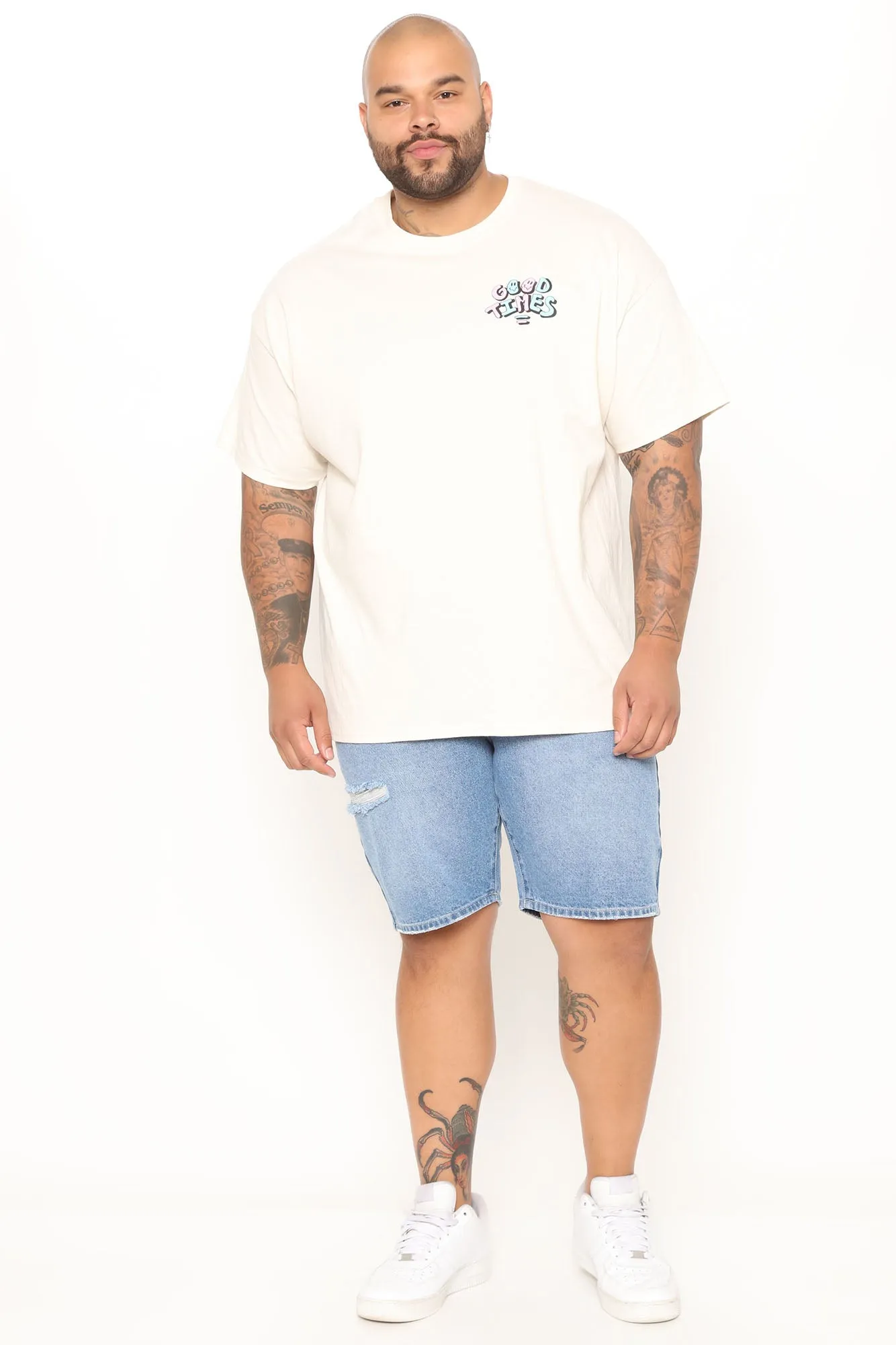 90's Loose Denim Shorts - Medium Wash