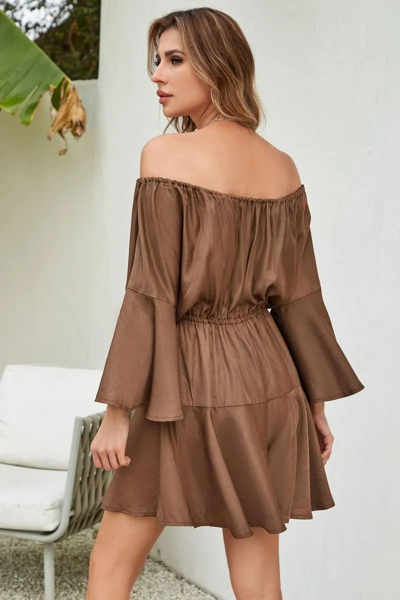 A LINE NECK DRAWSTRING FLARED SLEEVE JUMPSUIT_CWSJS0530