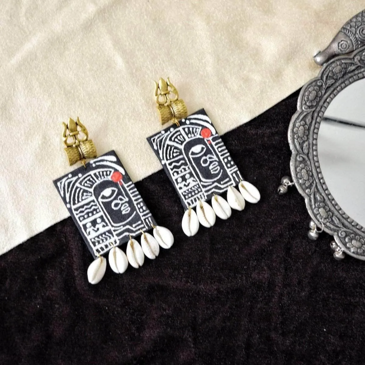 Adishakti Handpainted Black (Earrings)