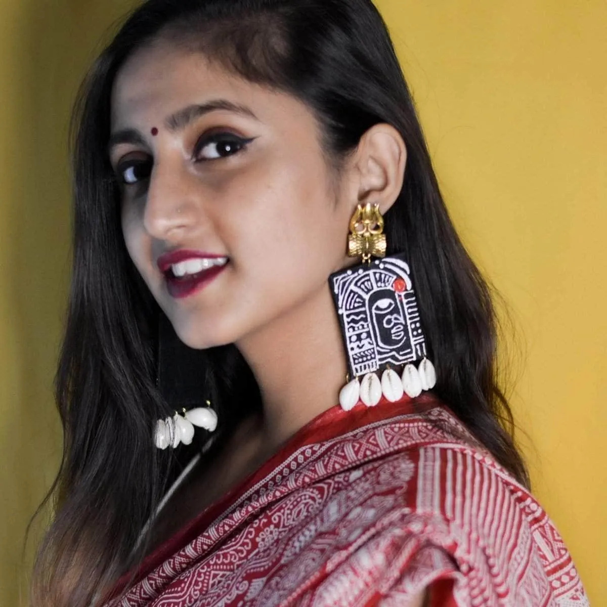 Adishakti Handpainted Black (Earrings)