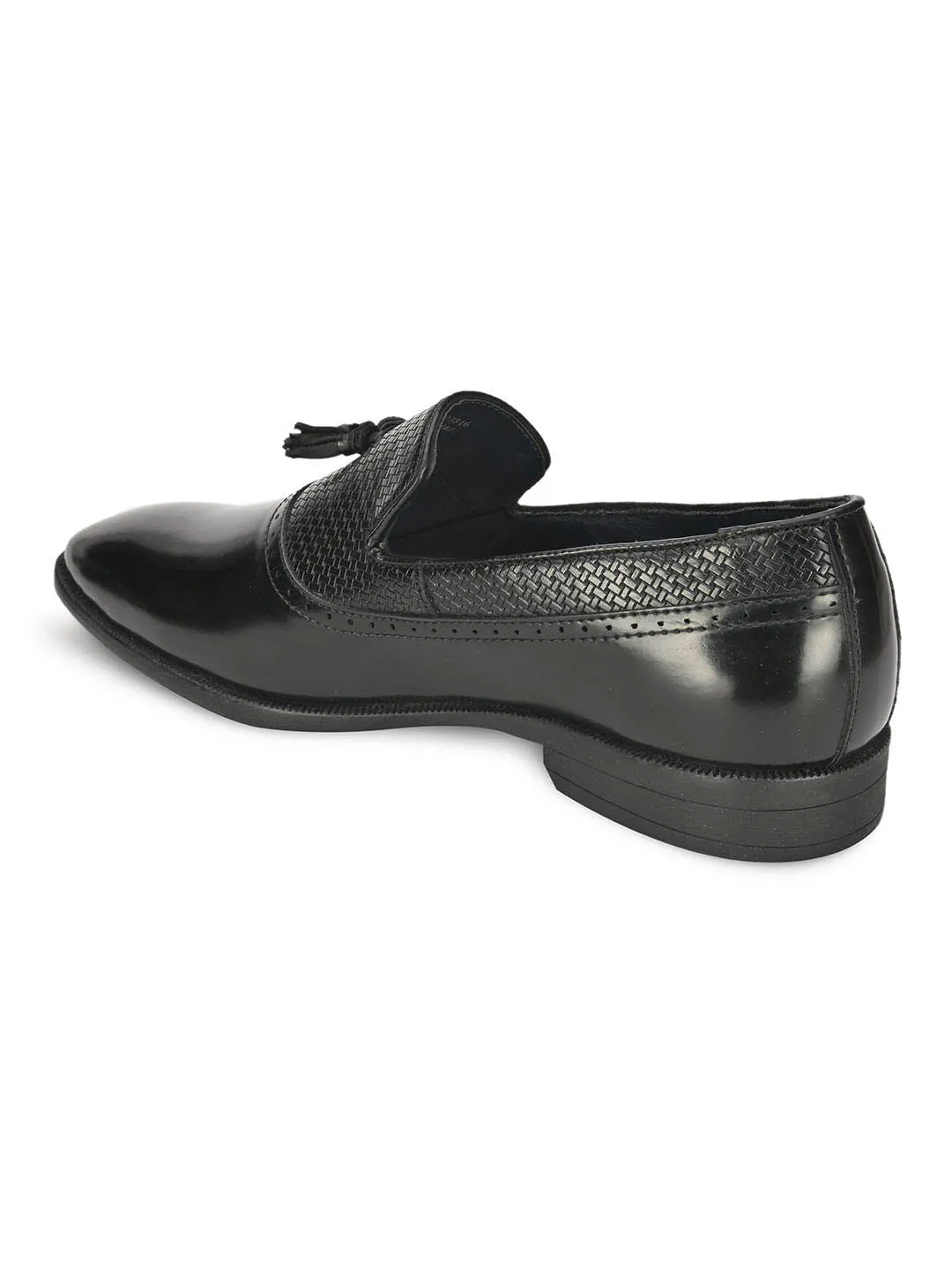 Alberto Torresi Mens Black Formal Slip-On Dress Shoes