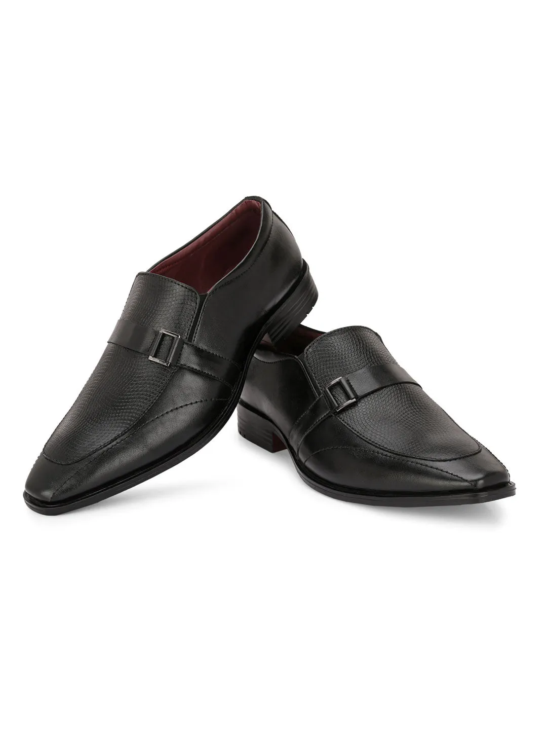 Alberto Torresi Synthetic Black Slip On Formal Shoes