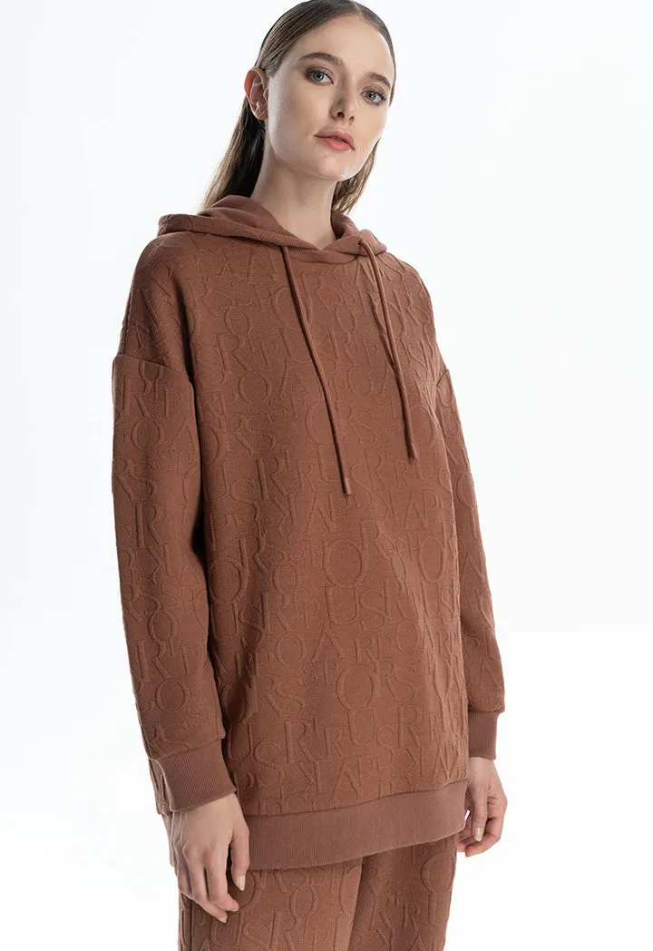 All Over Embossed Loose Sweatshirt