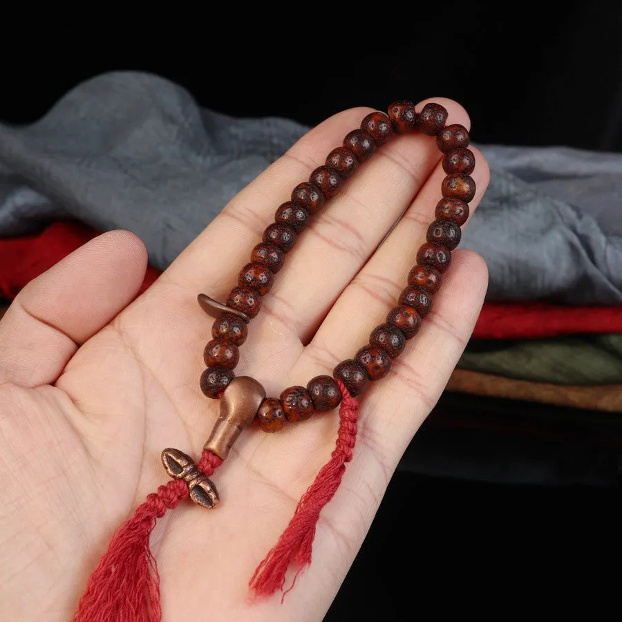 Handcrafted Antique Tibetan Lotus Mala Beads