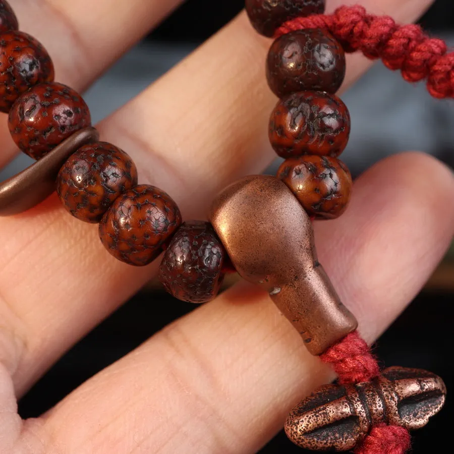 Handcrafted Antique Tibetan Lotus Mala Beads