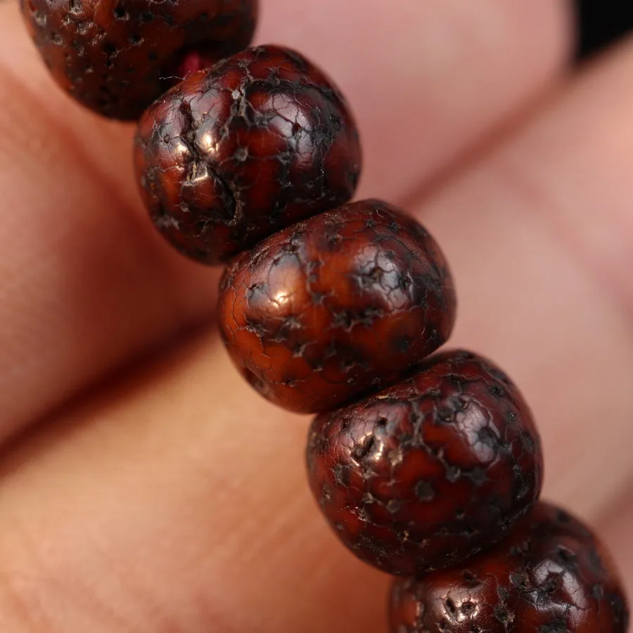 Handcrafted Antique Tibetan Lotus Mala Beads