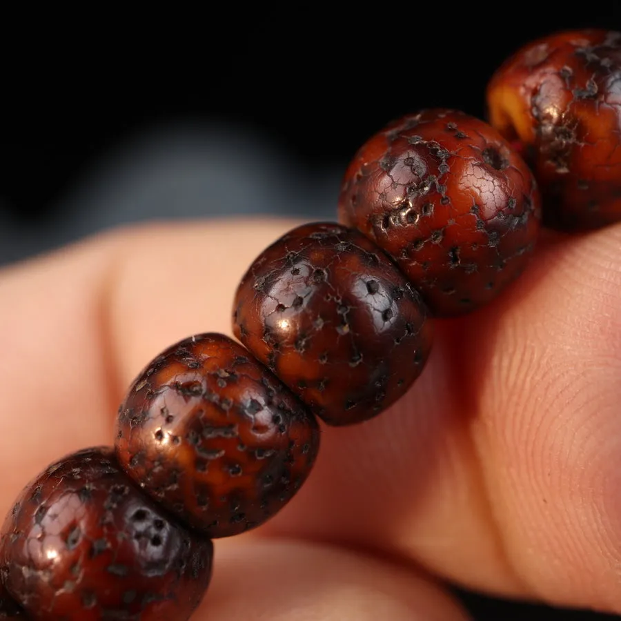 Handcrafted Antique Tibetan Lotus Mala Beads