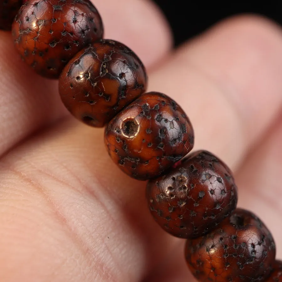 Handcrafted Antique Tibetan Lotus Mala Beads