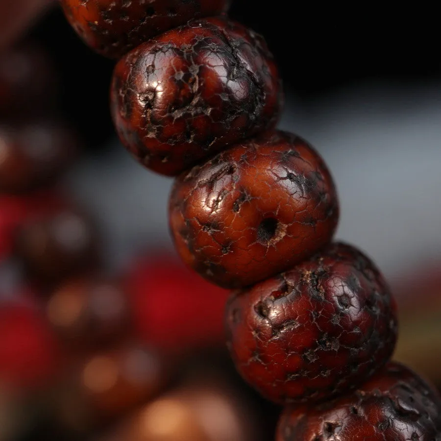 Handcrafted Antique Tibetan Lotus Mala Beads