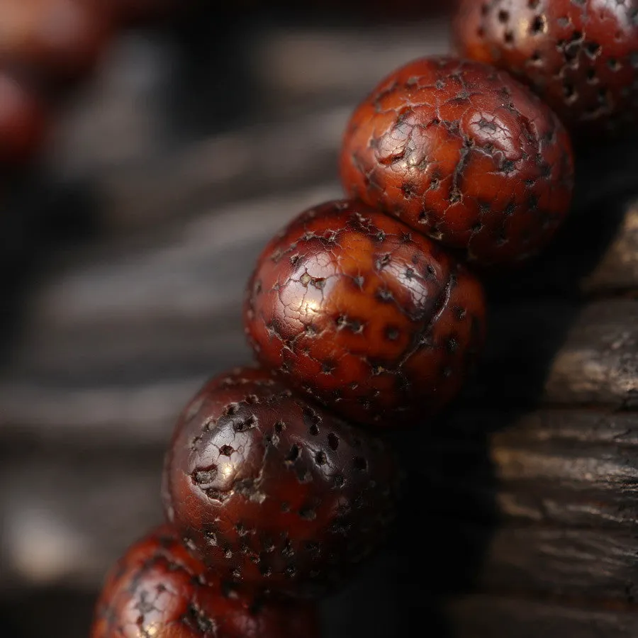 Handcrafted Antique Tibetan Lotus Mala Beads