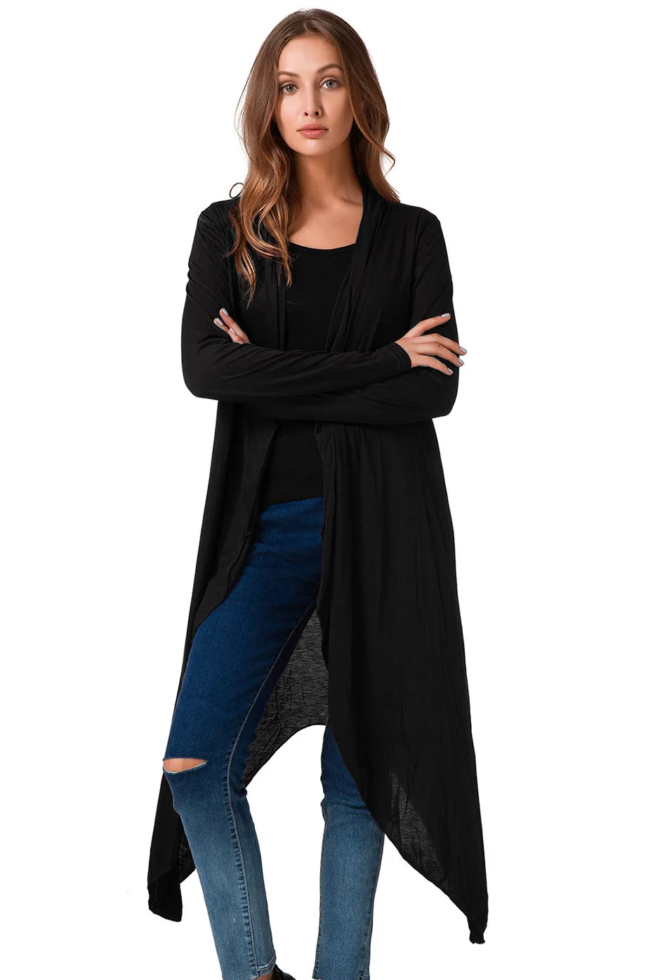 Asymmetrical Casual Long Cardigan