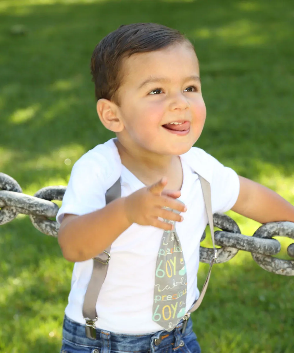 Baby Boy Coming Home Outfit Precious Boy Tie and Suspenders Plane