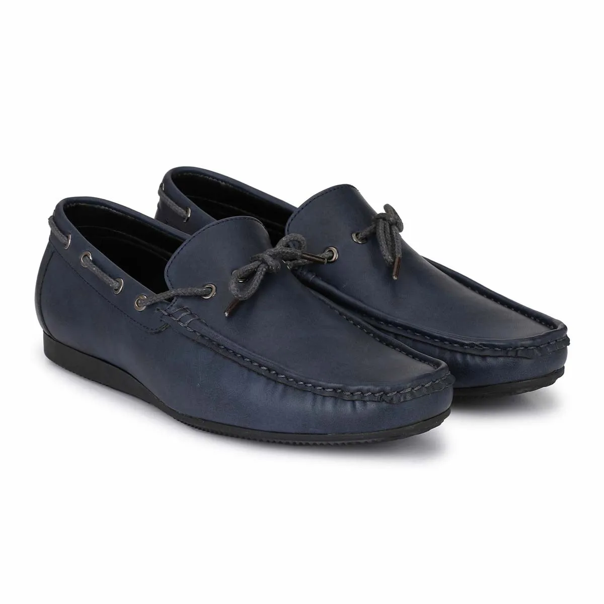 Blue Casual Bow Loafers