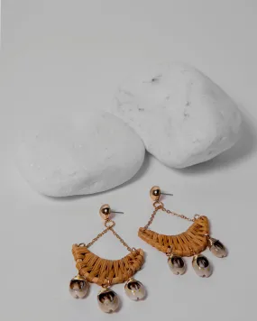 BOHEMIAN DROP RATTAN HANDMADE EARRINGS 2159 - حلق