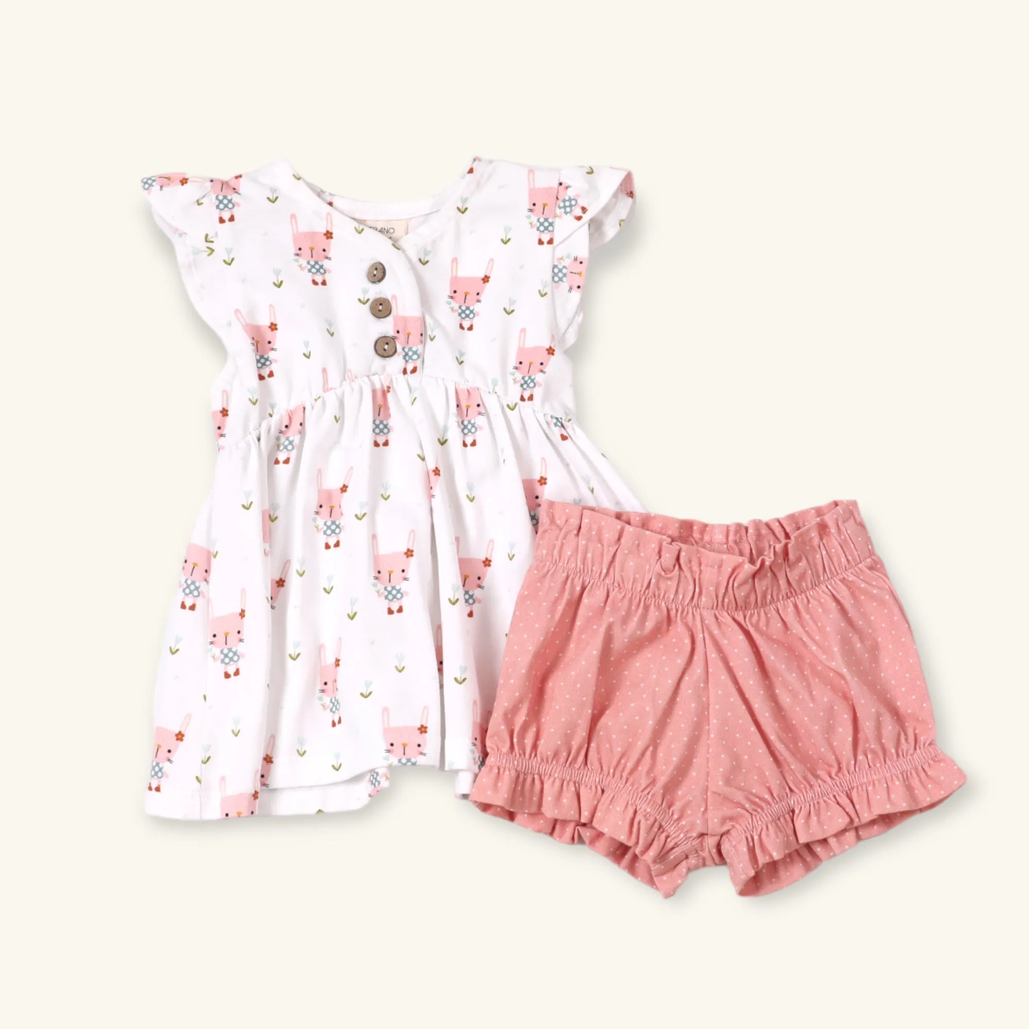 Bunny Baby Girl Tunic Top   Bloomer Set (Organic Jersey)