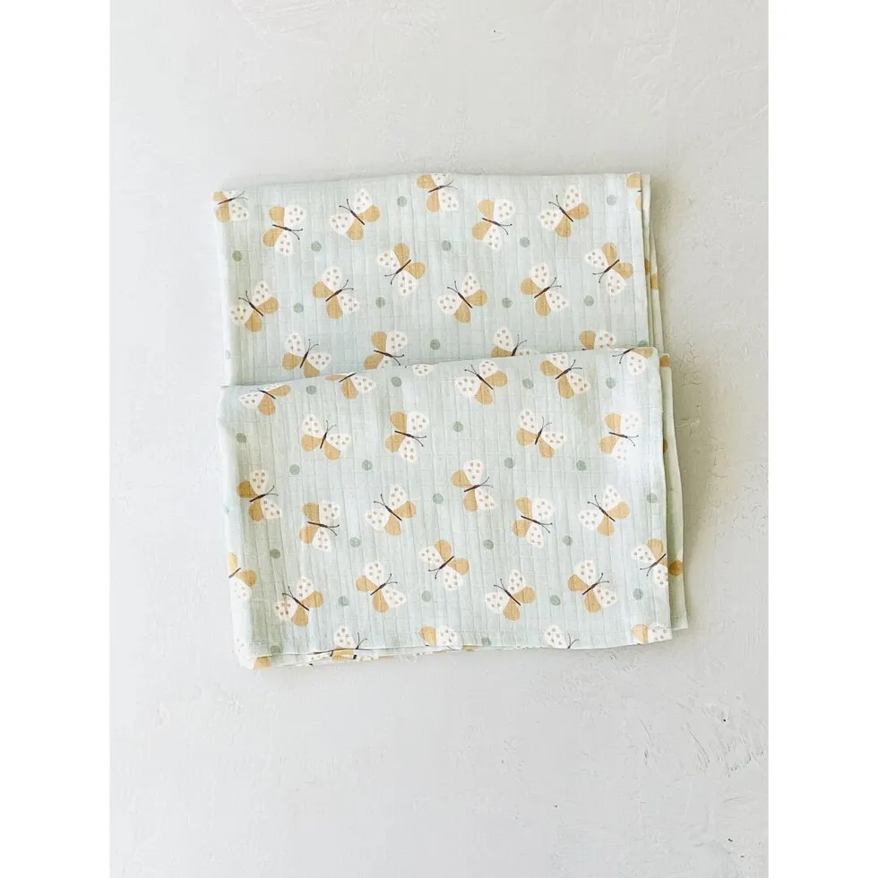 Butterfly Baby Swaddle Blanket (Organic Muslin)