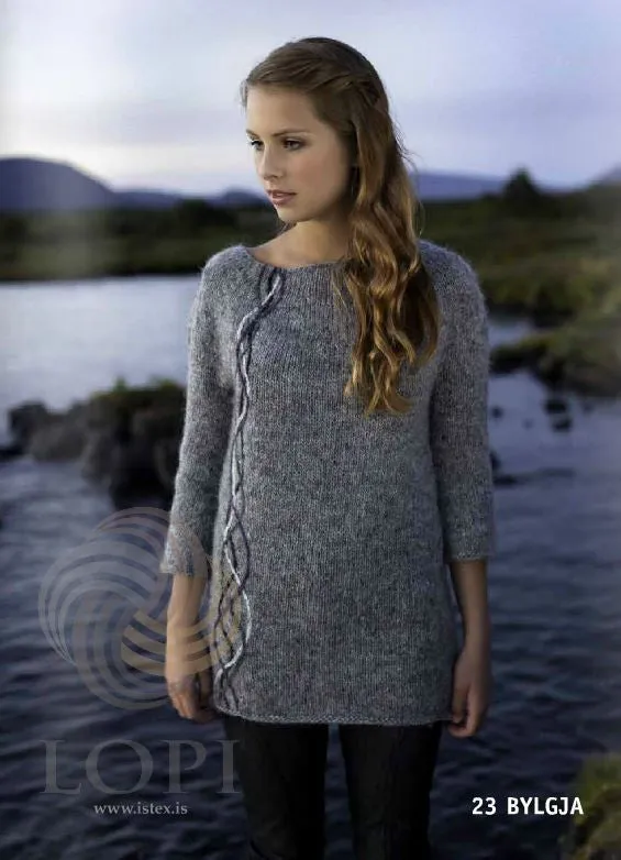 Bylgja Women Wool Sweater Grey