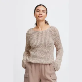 b.young Loose Knit Mara Long Sleeve Top