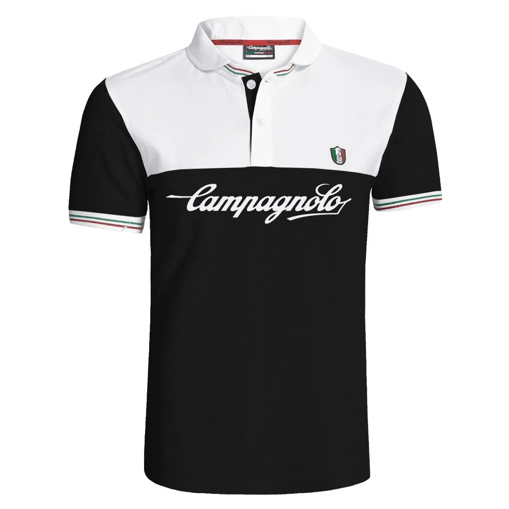 Campagnolo Mens Heritage Cotton Pique Polo - Black