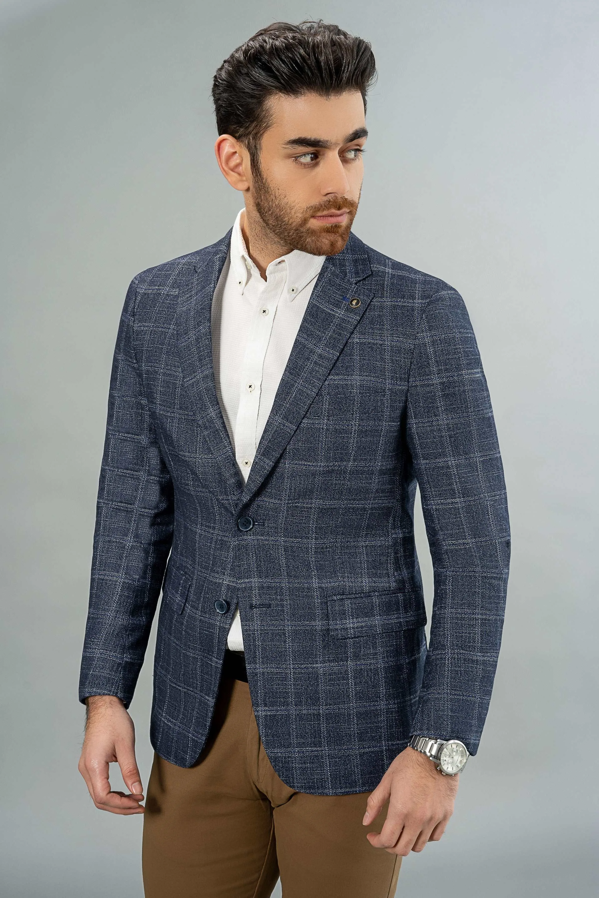 CASUAL COAT BLUE CHECK