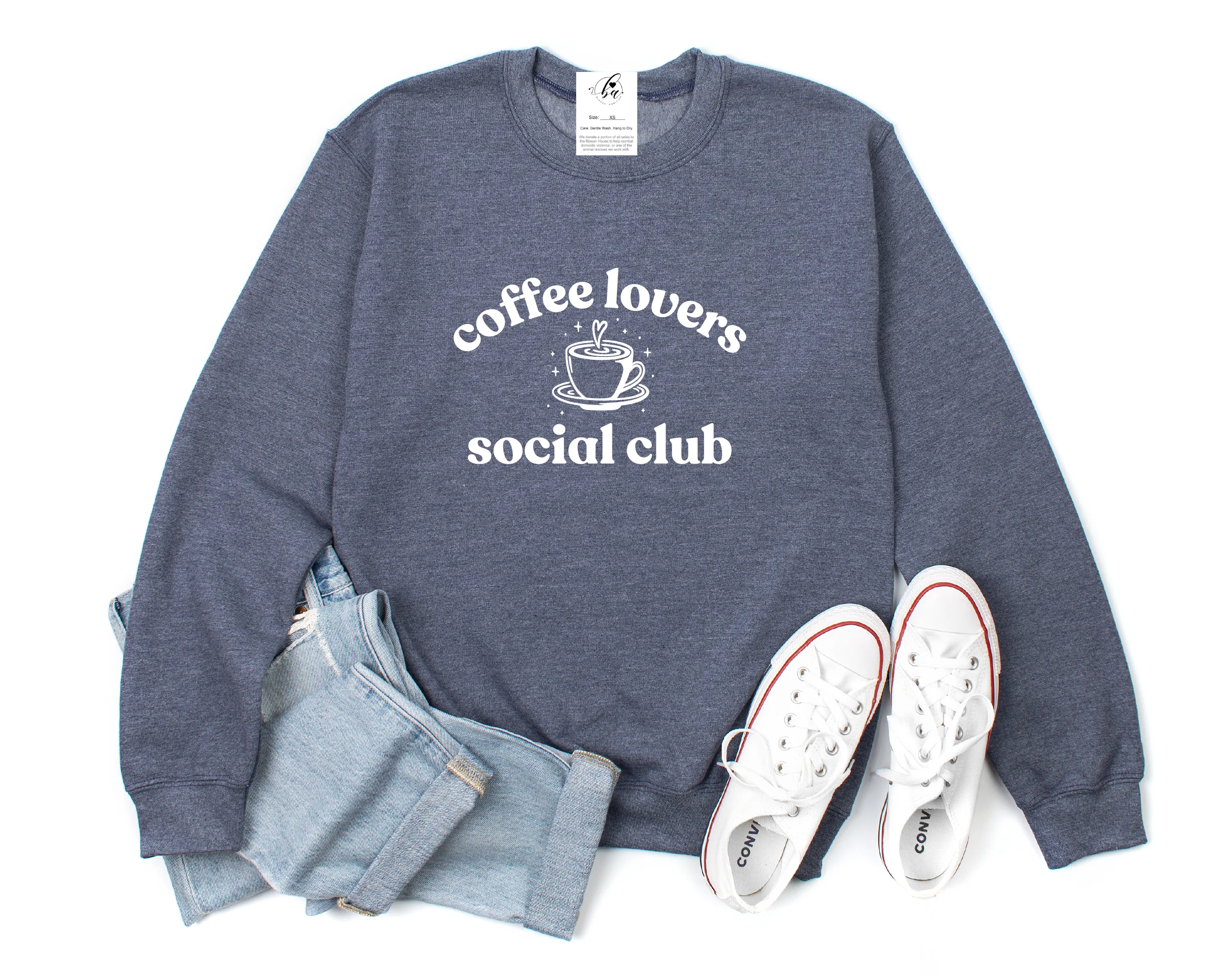 Coffee Lovers Social Club Cozy Crew Neck Sweater