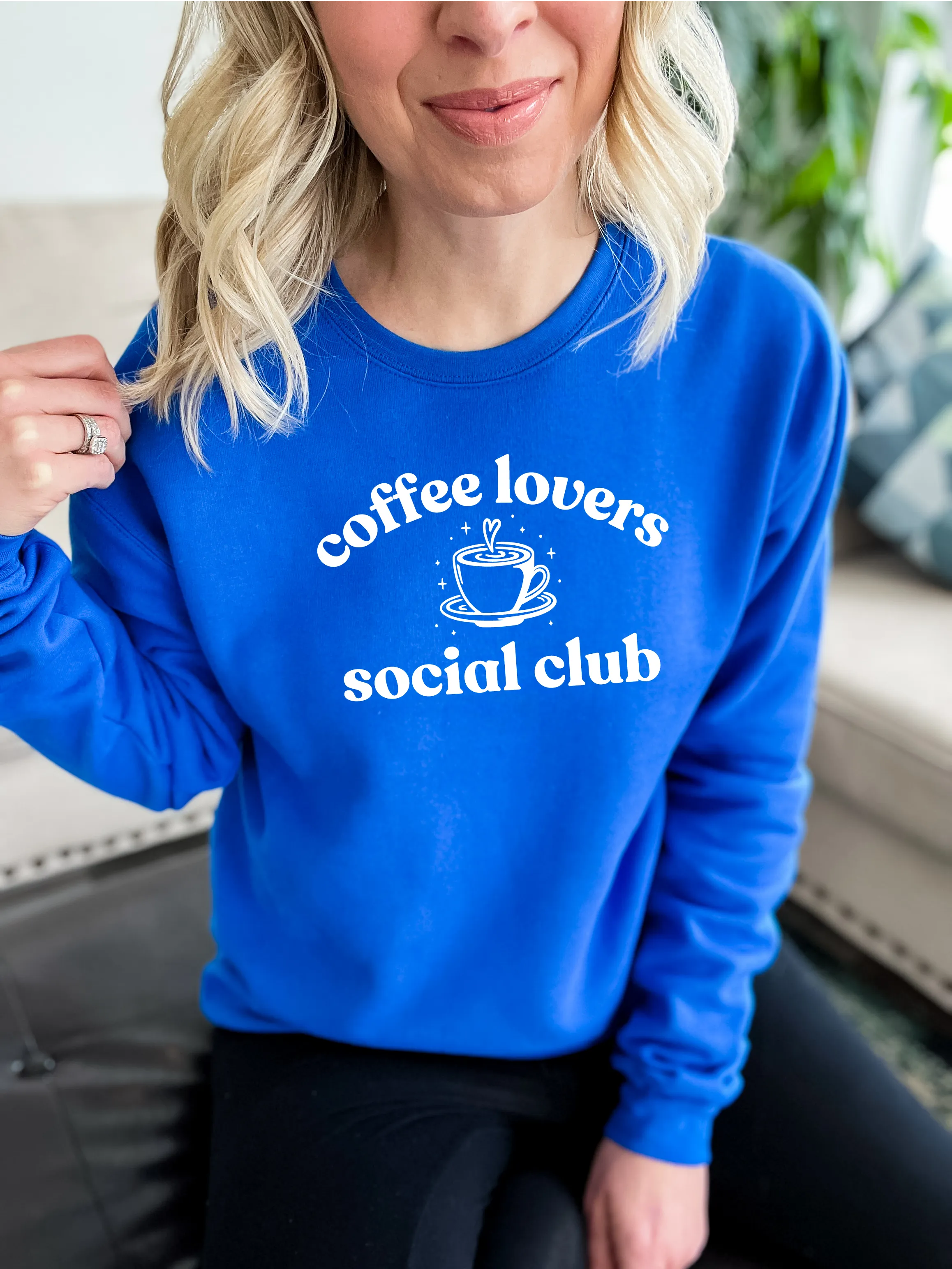 Coffee Lovers Social Club Cozy Crew Neck Sweater