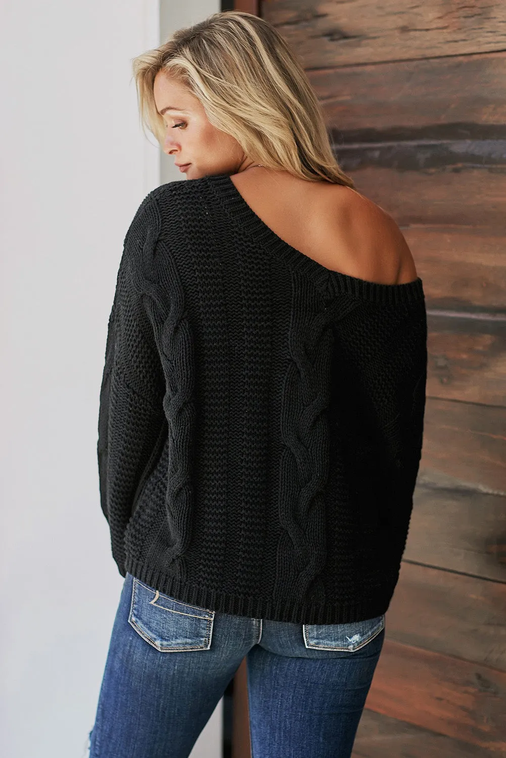 Cozy Cable Knit V-Neck Sweater for Women