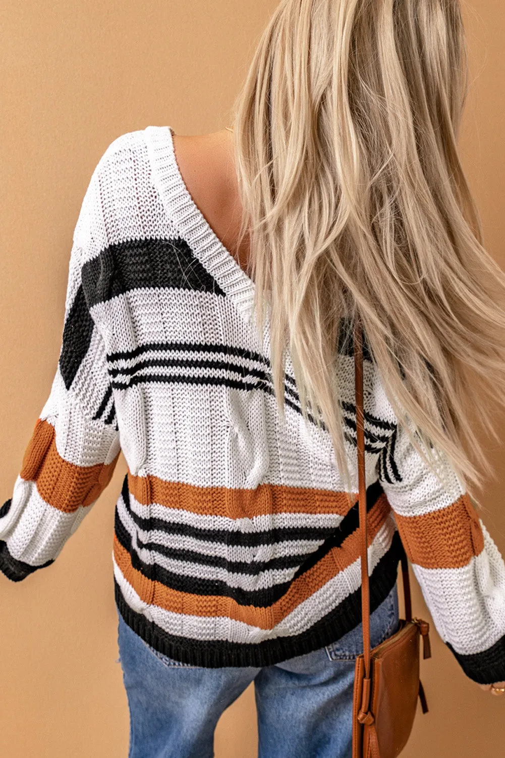 Cozy Cable Knit V-Neck Sweater for Women