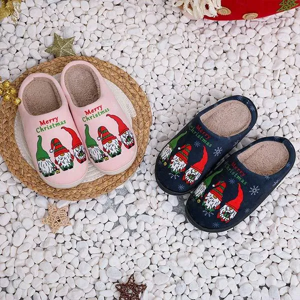 Cozy Christmas Gnome Cotton Slippers for Home Comfort 86873942C