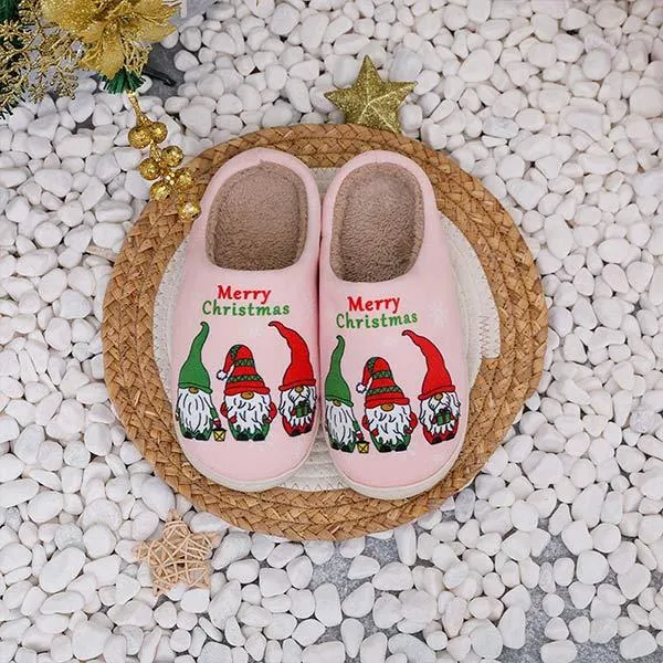 Cozy Christmas Gnome Cotton Slippers for Home Comfort 86873942C