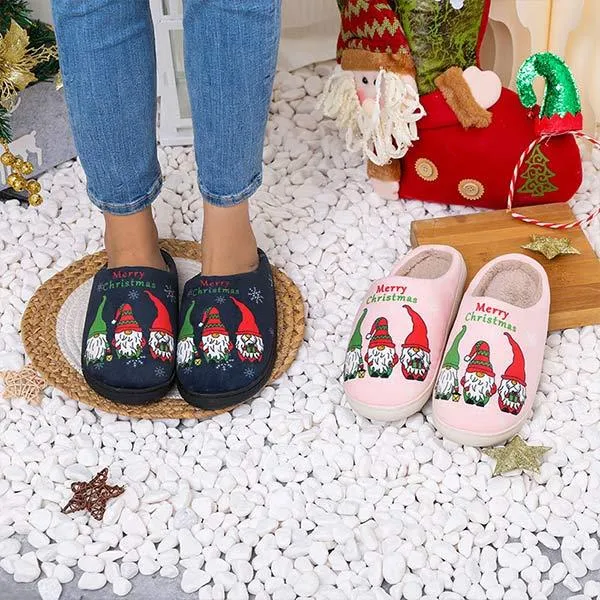 Cozy Christmas Gnome Cotton Slippers for Home Comfort 86873942C