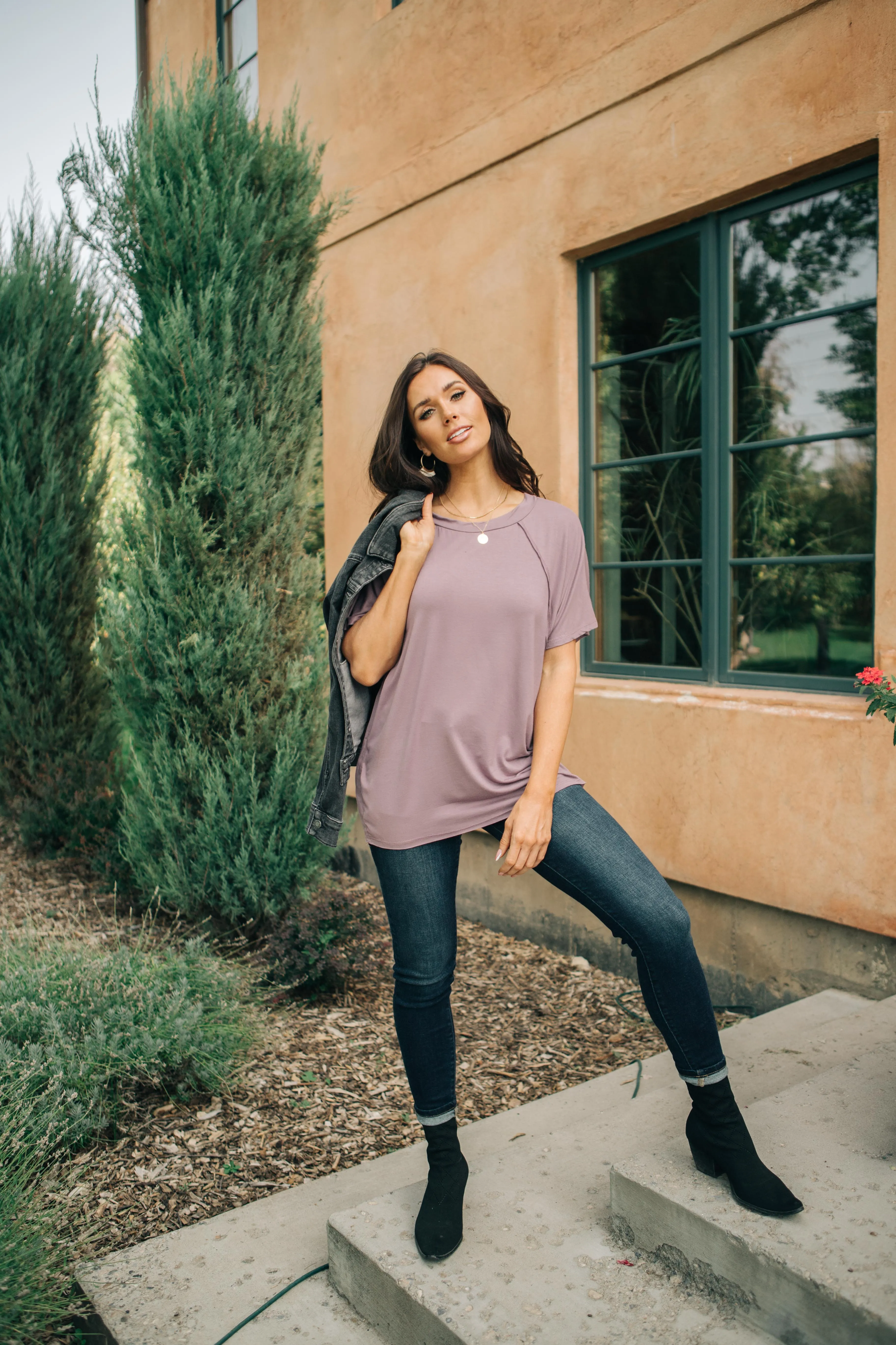 Cozy Cool Tee in Lavender - On Hand