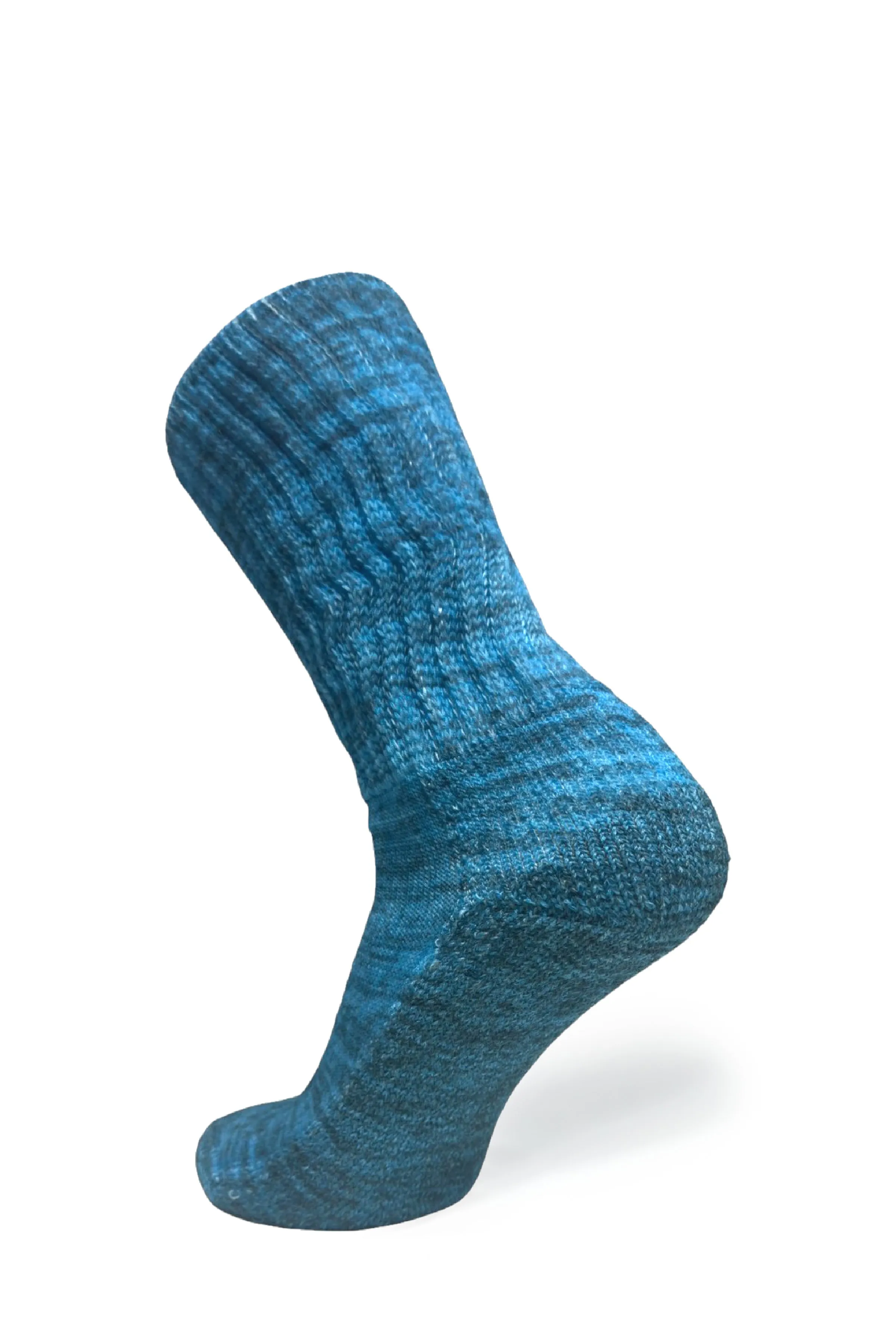 Cozy Diabetic Comfort Relax Fit Heather Blue Crew Socks