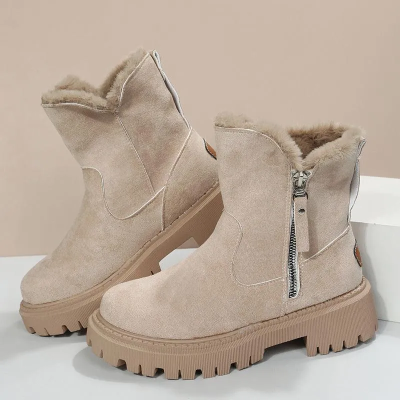 COZY ELEGANCE FAUX SUEDE SNOW BOOTS