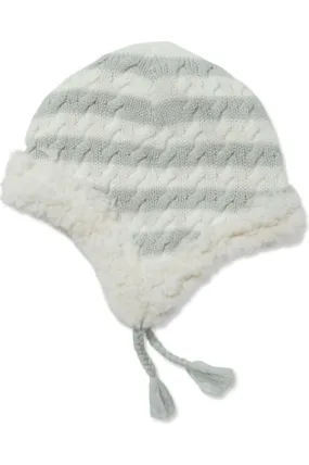 Cozy Grey Sherpa Pilot Hat for Babies