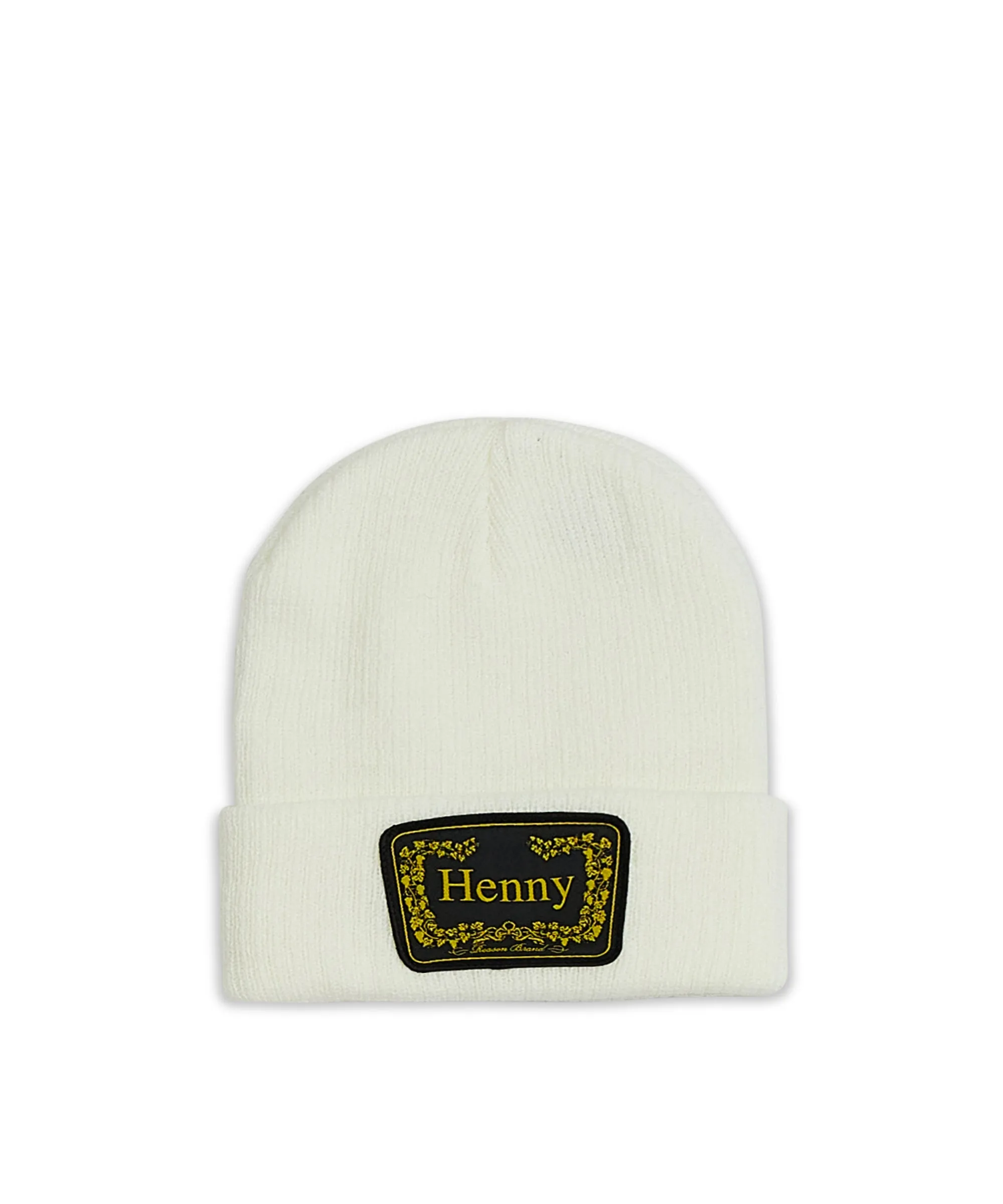 Cozy Henny Embroidered Patch Beanie - White